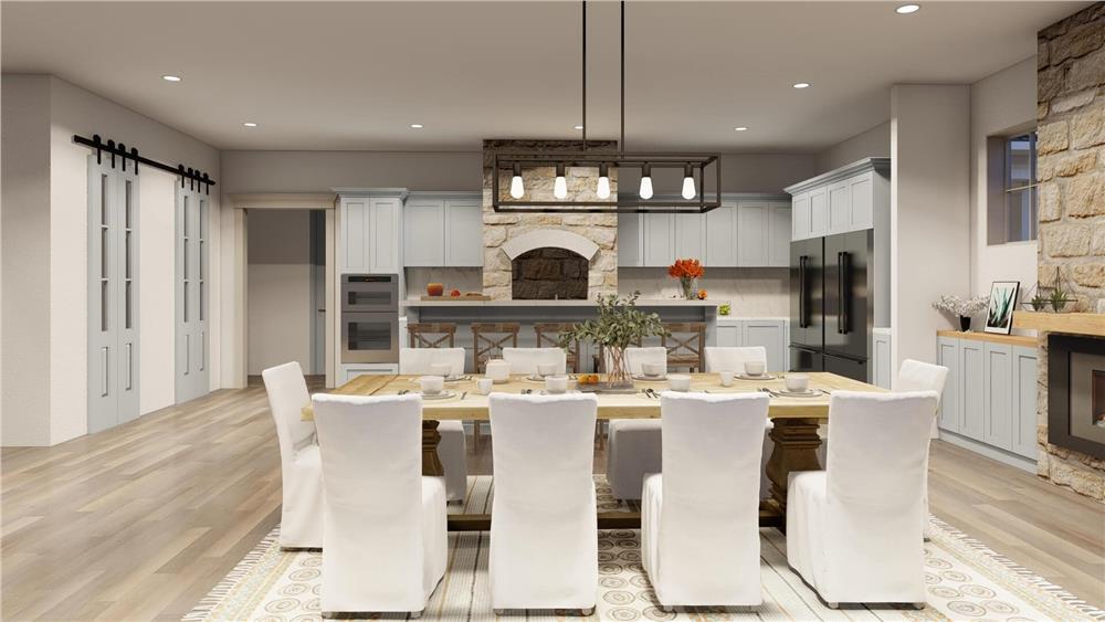 Rustic Craftsman Kitchen with a Striking Stone Pizza Oven