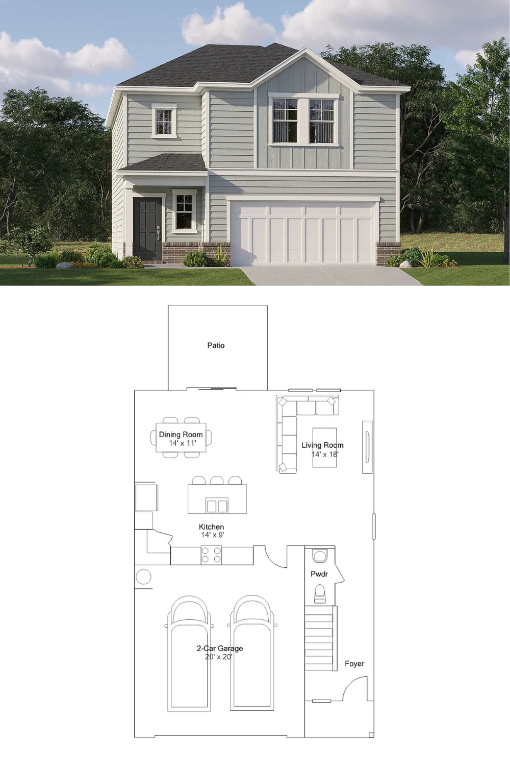 4-Bedroom Transitional Home with Loft and an Open-Concept Layout (1,819 Sq. Ft. Floor Plan)