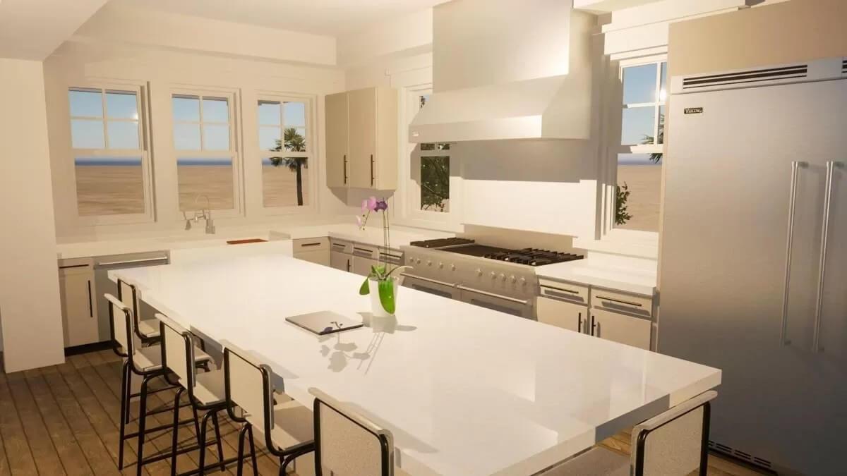 Sleek Modern Kitchen with an Expansive Island