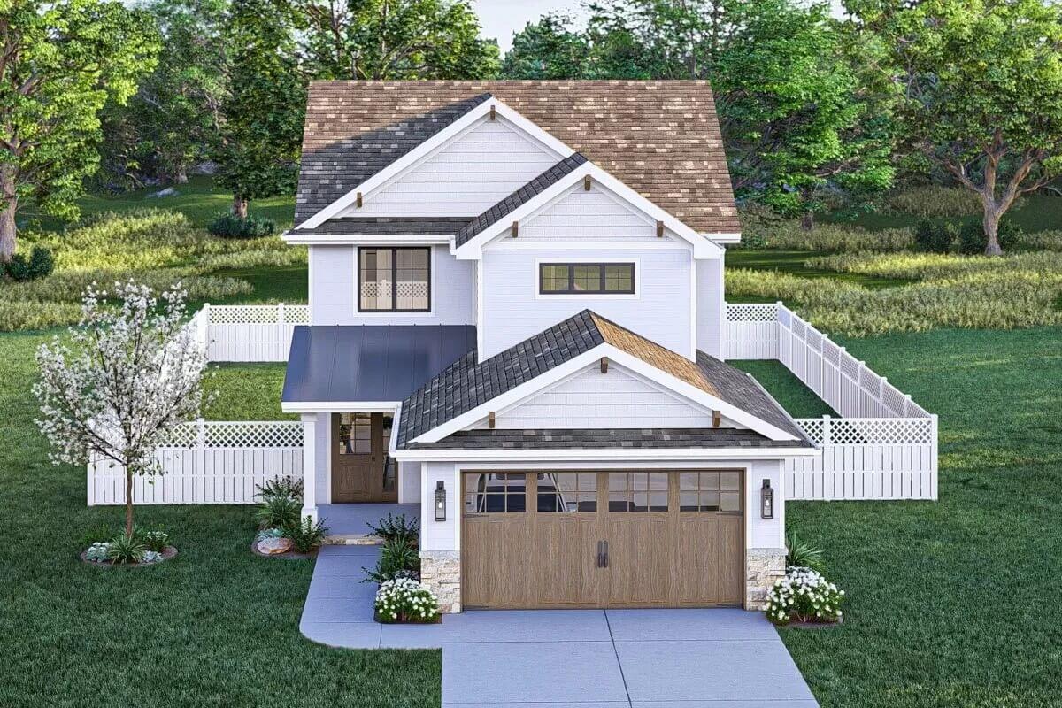Wooden Garage Door Steals the Spotlight on This Craftsman Beauty