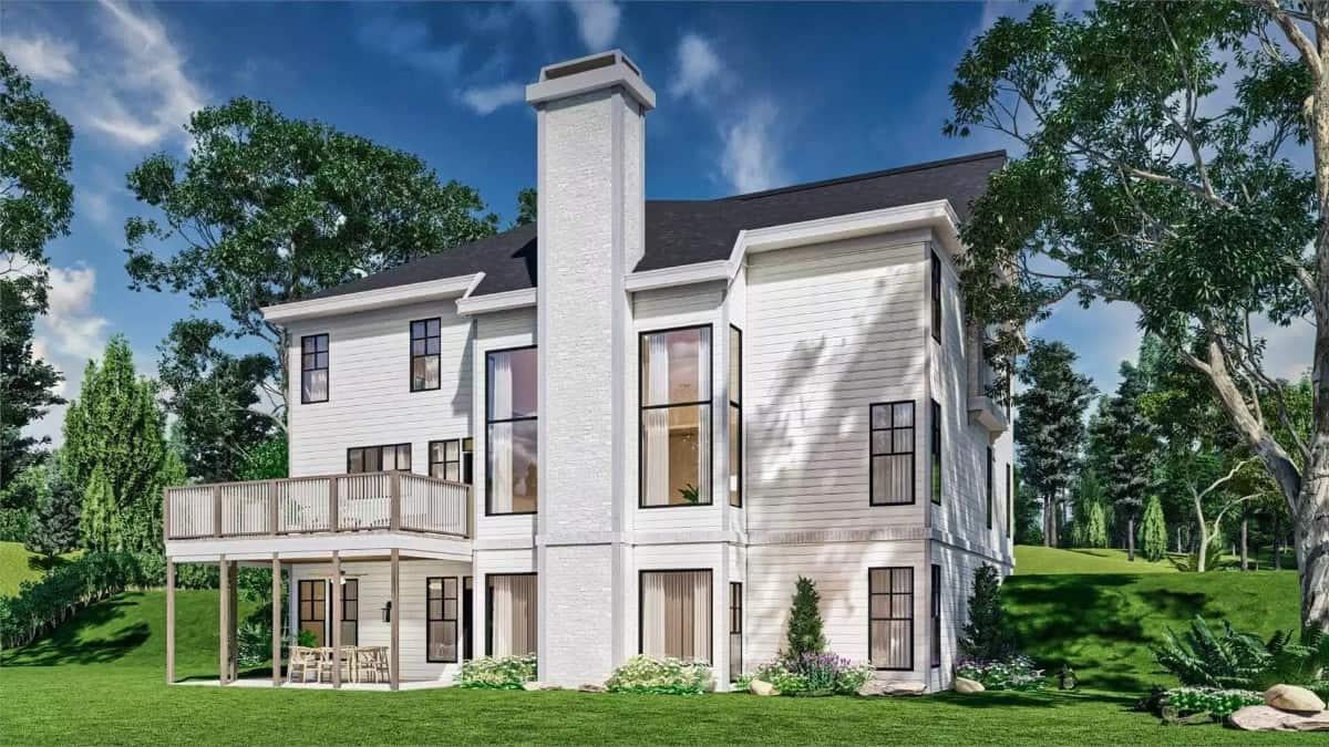 Classic Charm with a Modern Edge: Check Out This Tall Chimney and Deck Combo