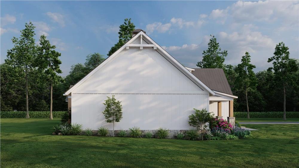 Simple Side Facade with Lush Garden Accents
