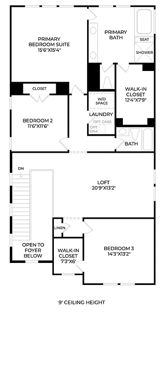 3-Bedroom The Chestatee Cottage Home for a Narrow Lot with Loft and Open-Concept Living (2,618 Sq. Ft. Floor Plan)