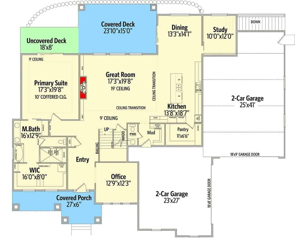 Explore This Open-Concept Craftsman Floor Plan with Dual Decks