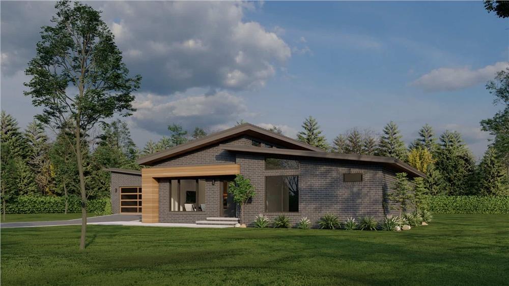 Spot the Angular Roof and Sleek Brickwork in This Contemporary Design