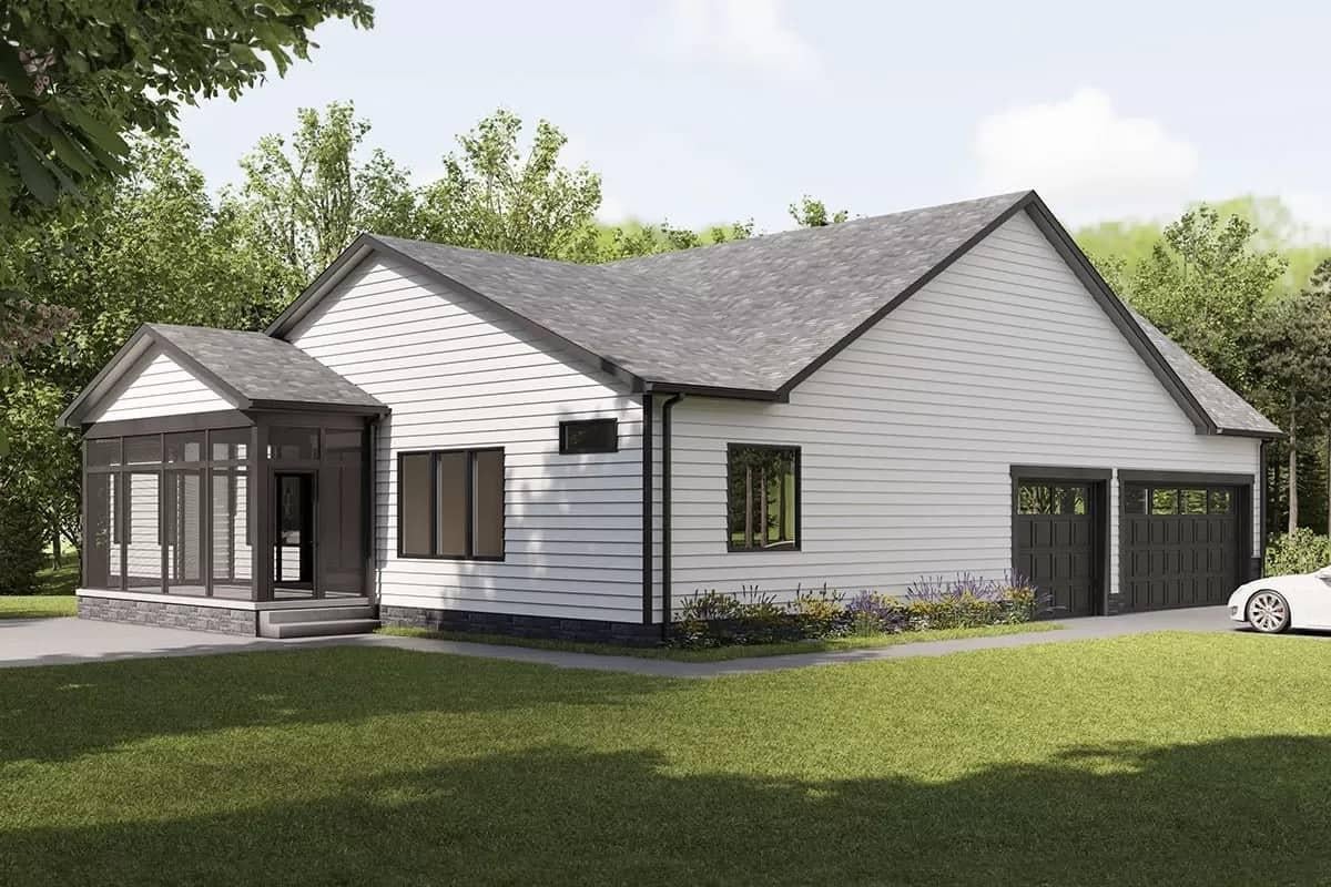 Sleek Screened Porch Emphasizing Modern Serenity