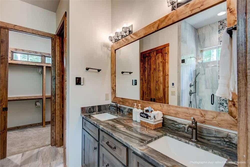 Reclaimed Wood Mirrors in This Rustic Bathroom