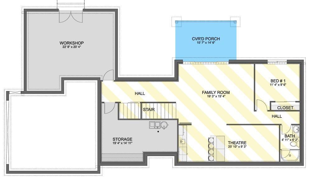 Explore the Versatile Lower Level with a Workshop and Theatre