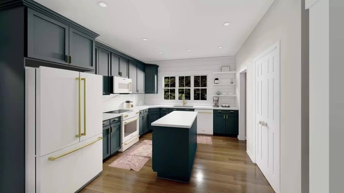 Modern Craftsman Kitchen with Bold Cabinetry and Clean Lines