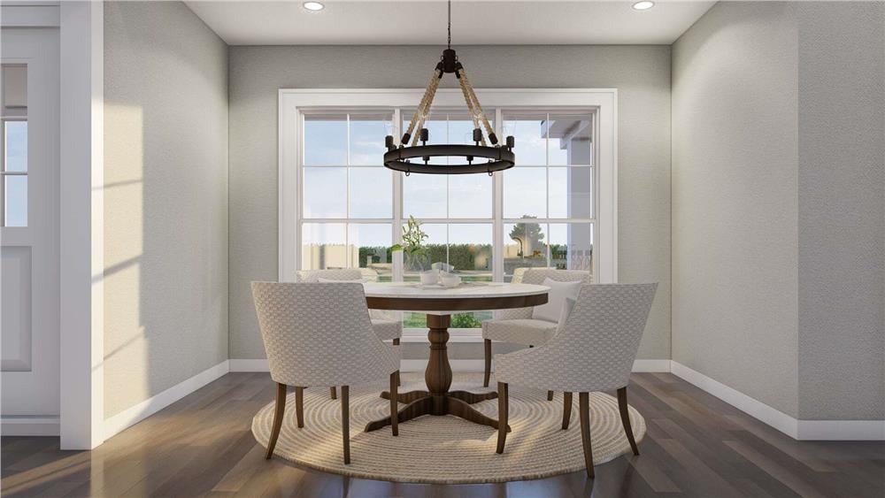 Cozy Breakfast Nook with a Rustic Chandelier