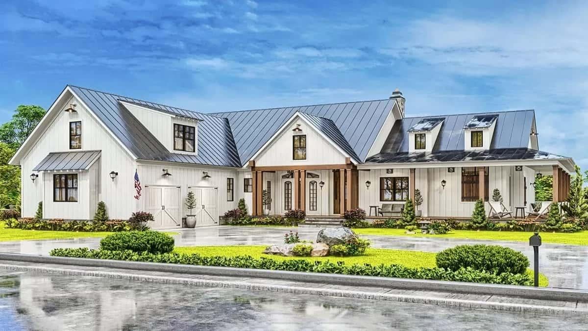 Wow, Check Out the Metal Roof on This Contemporary Farmhouse