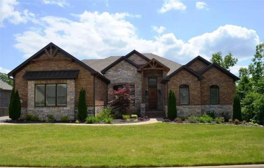 Charming Craftsman Exterior with Stone and Brick Blend