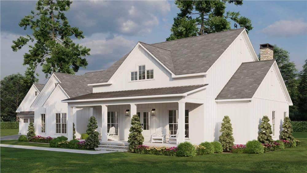 Farmhouse with a Relaxed Porch and Elegant Dormers