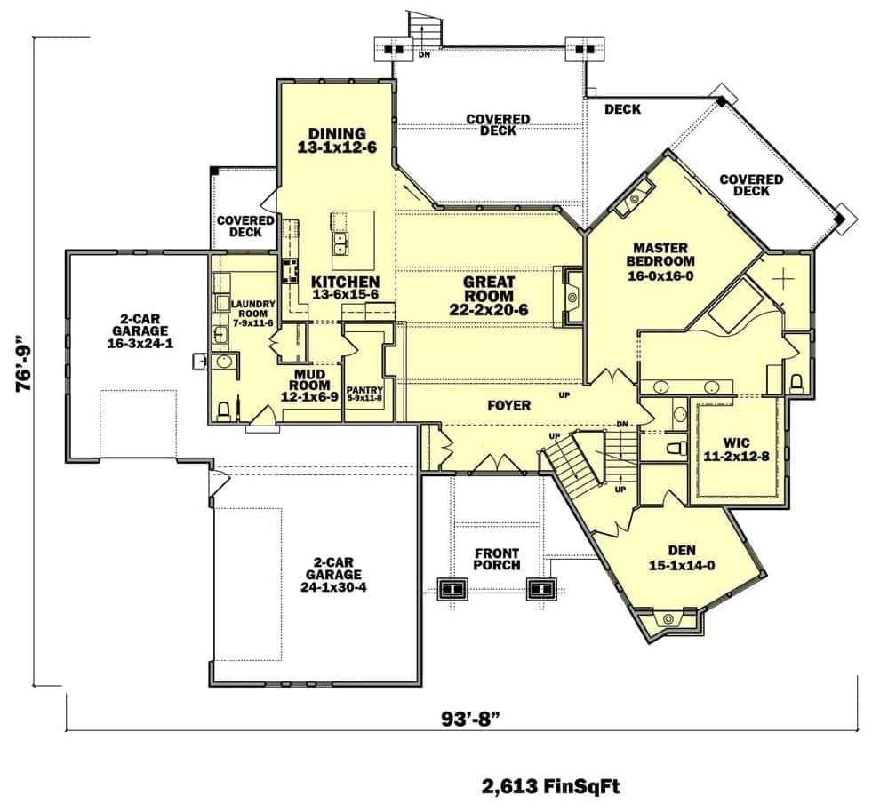 Spacious Craftsman Floorplan with Central Great Room and Expansive Garages