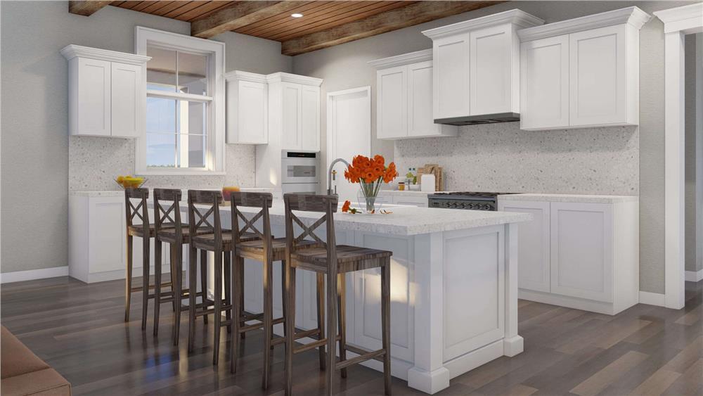 Notice the Inviting Wooden Beams in This Farmhouse Kitchen