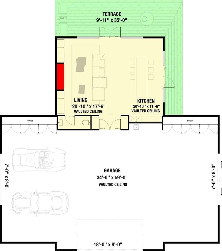 Vaulted Ceilings and Expansive Layout in This Modern Floor Plan