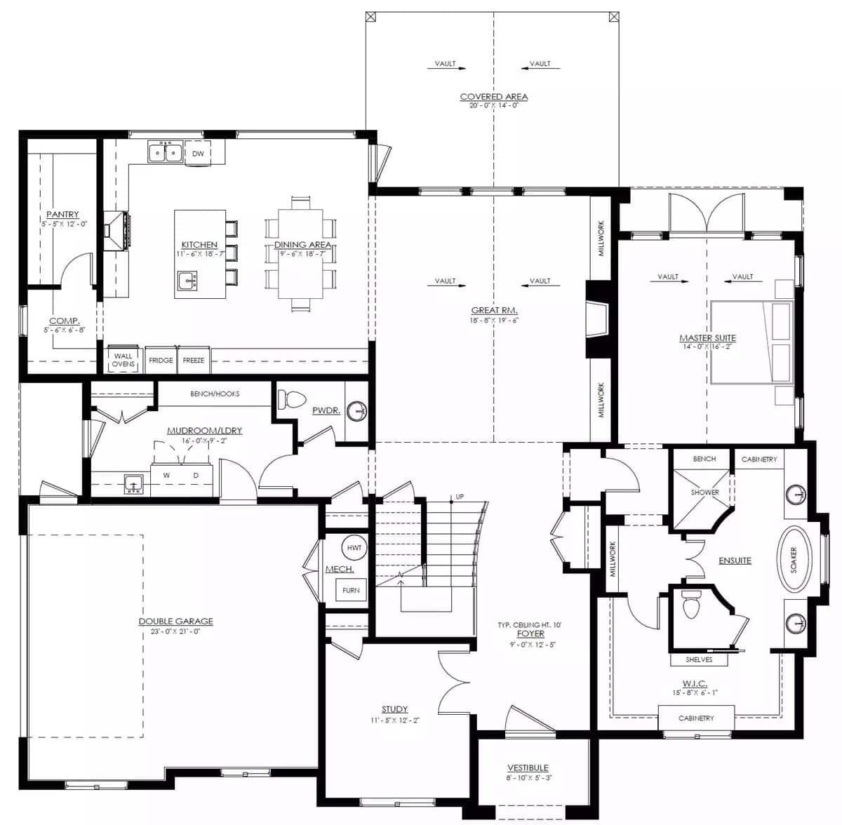 Efficient Main Floor with Spacious Great Room and Study Nook