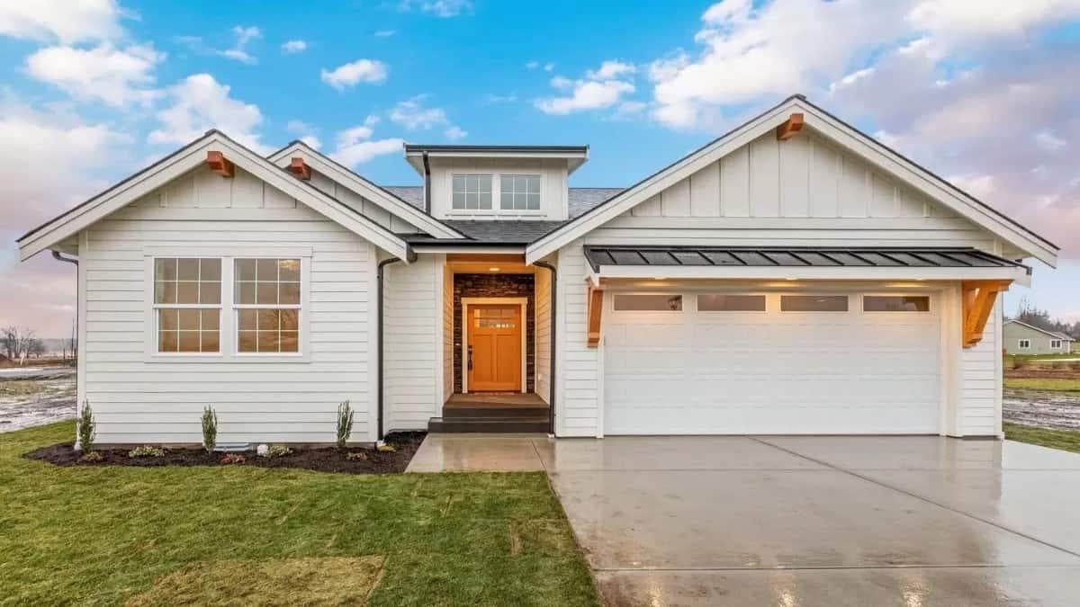 Craftsman Charm with a Bold Red Door Welcoming You In
