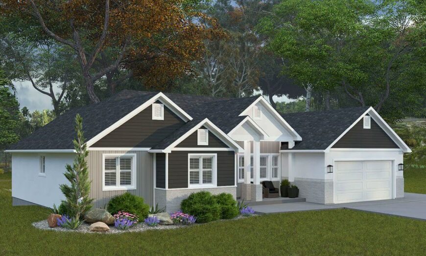 Traditional Ranch House 3-Bedroom Traditional Ranch with Front Porch and Optional Basement ...