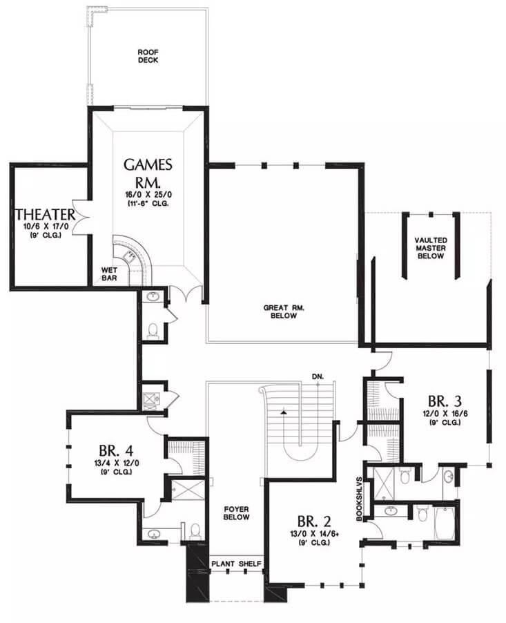 Upper Floor Layout Featuring a Spacious Games Room