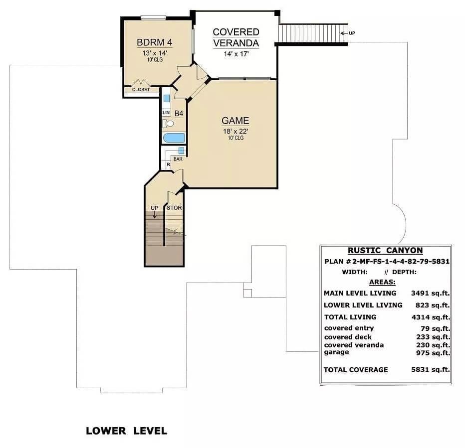 Lower Level Fun with a Versatile Game Room and Covered Veranda