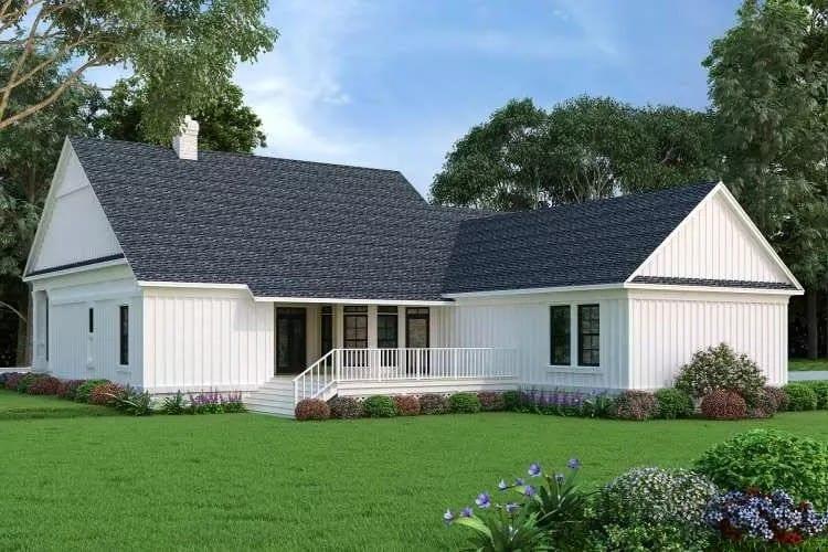 Crisp White Board-and-Batten Exterior with Sleek Black Accents