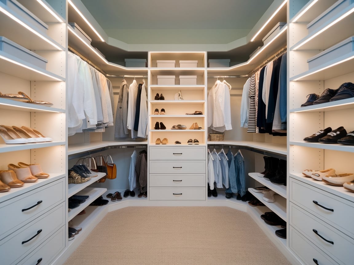 5. Walk-in Closet with Customized Shelving