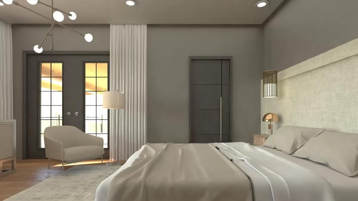 Explore the Soft Textures and Elegant Lighting in This Calm Bedroom