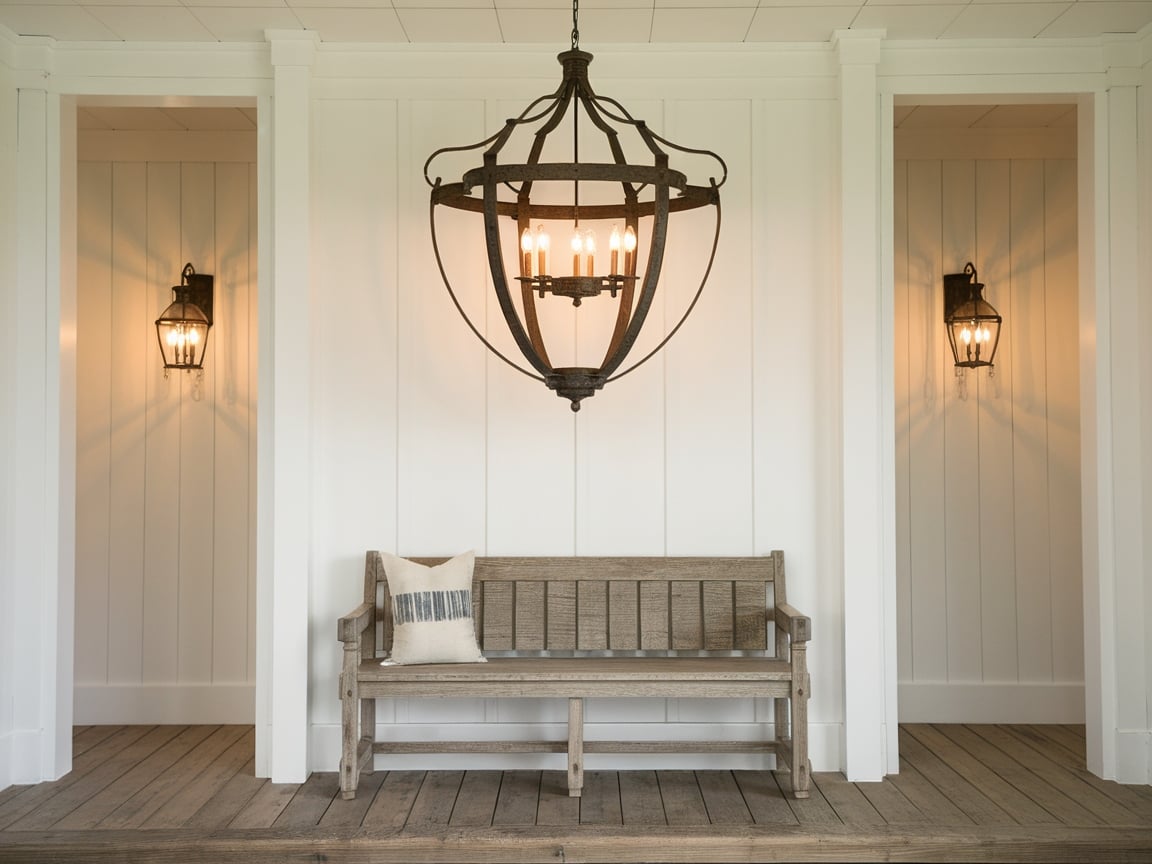 10. Entryway with Statement Lighting