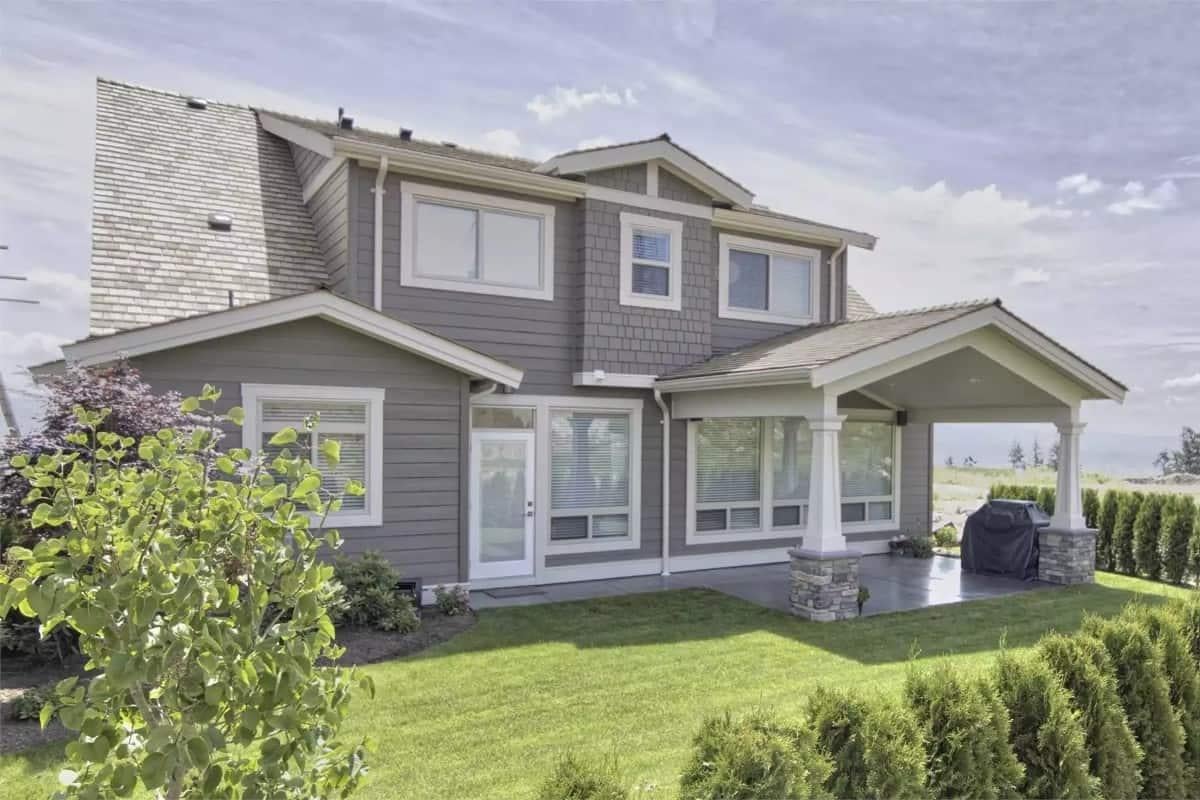 Check Out the Covered Patio with Sturdy Craftsman Columns