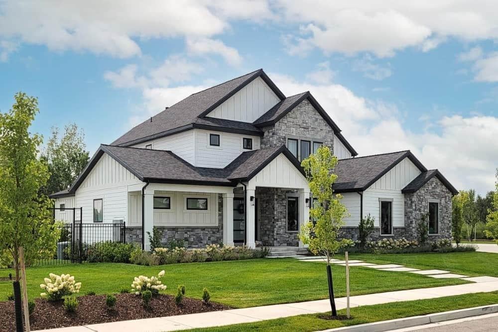Impressive Craftsman Exterior with Striking Stone Facade