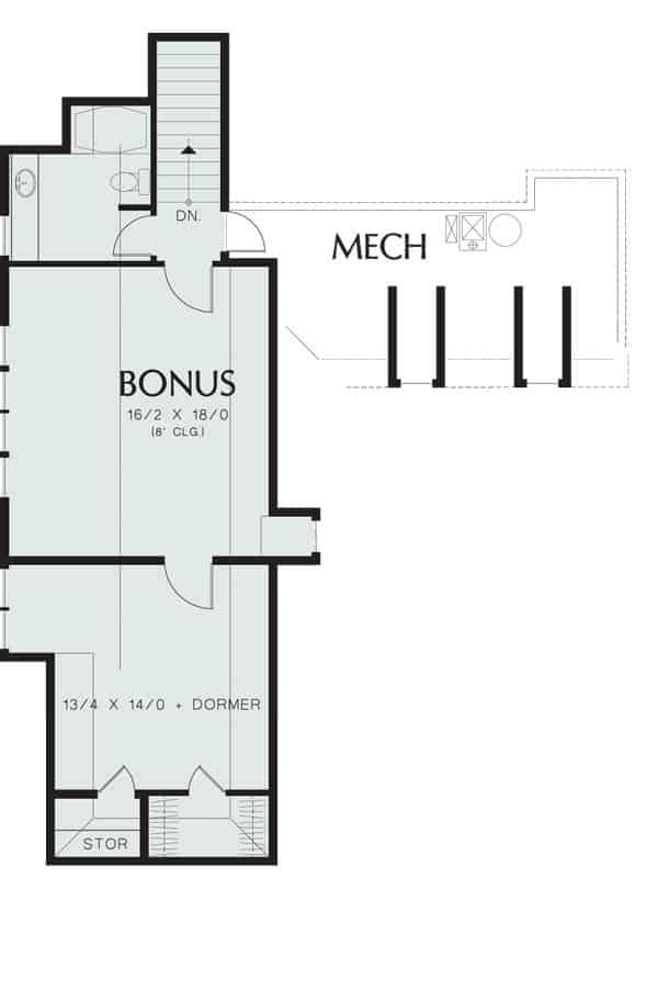 Versatile Bonus Room with Dormer Accents