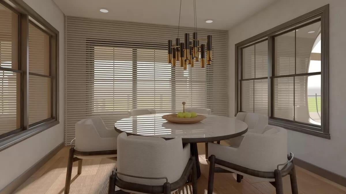 Notice the Sleek Pendant Lights Adding Flair to This Dining Nook