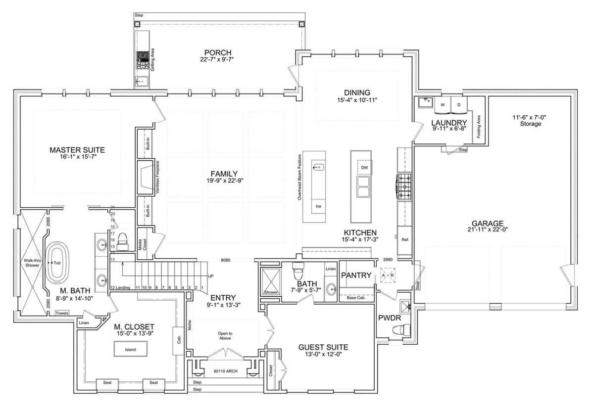 Open-Concept Main Floor Centered Around a Spacious Kitchen Island