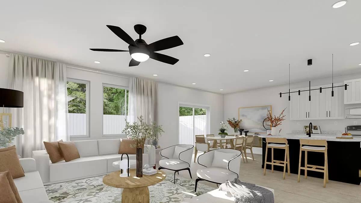 Look at the Chic Pendant Lighting and Natural Light Pouring Into This Open Living Area
