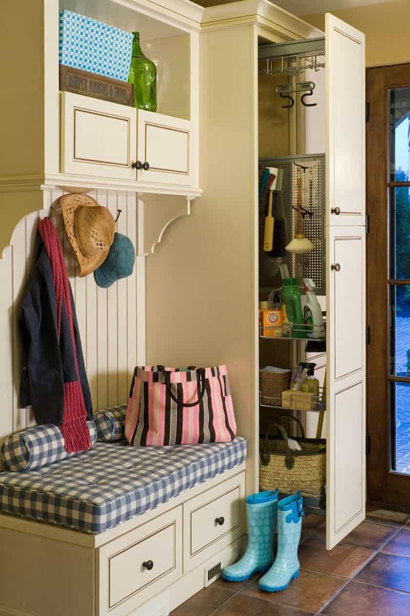 Organized Mudroom with Clever Storage Solutions