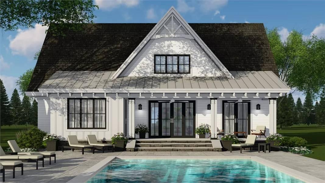 Charming Craftsman Backyard with Poolside Relaxation