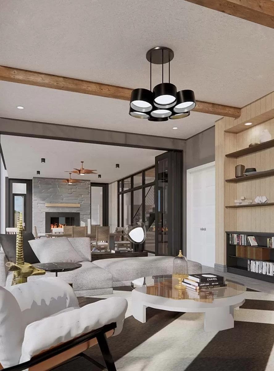 Notice How the Black Metal Frames Define This Contemporary Living Space