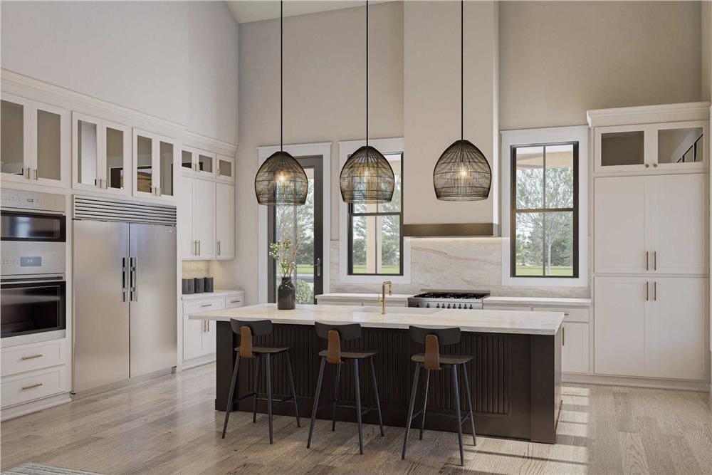 Wow, Check Out Those Pendant Lights in This Sleek Kitchen