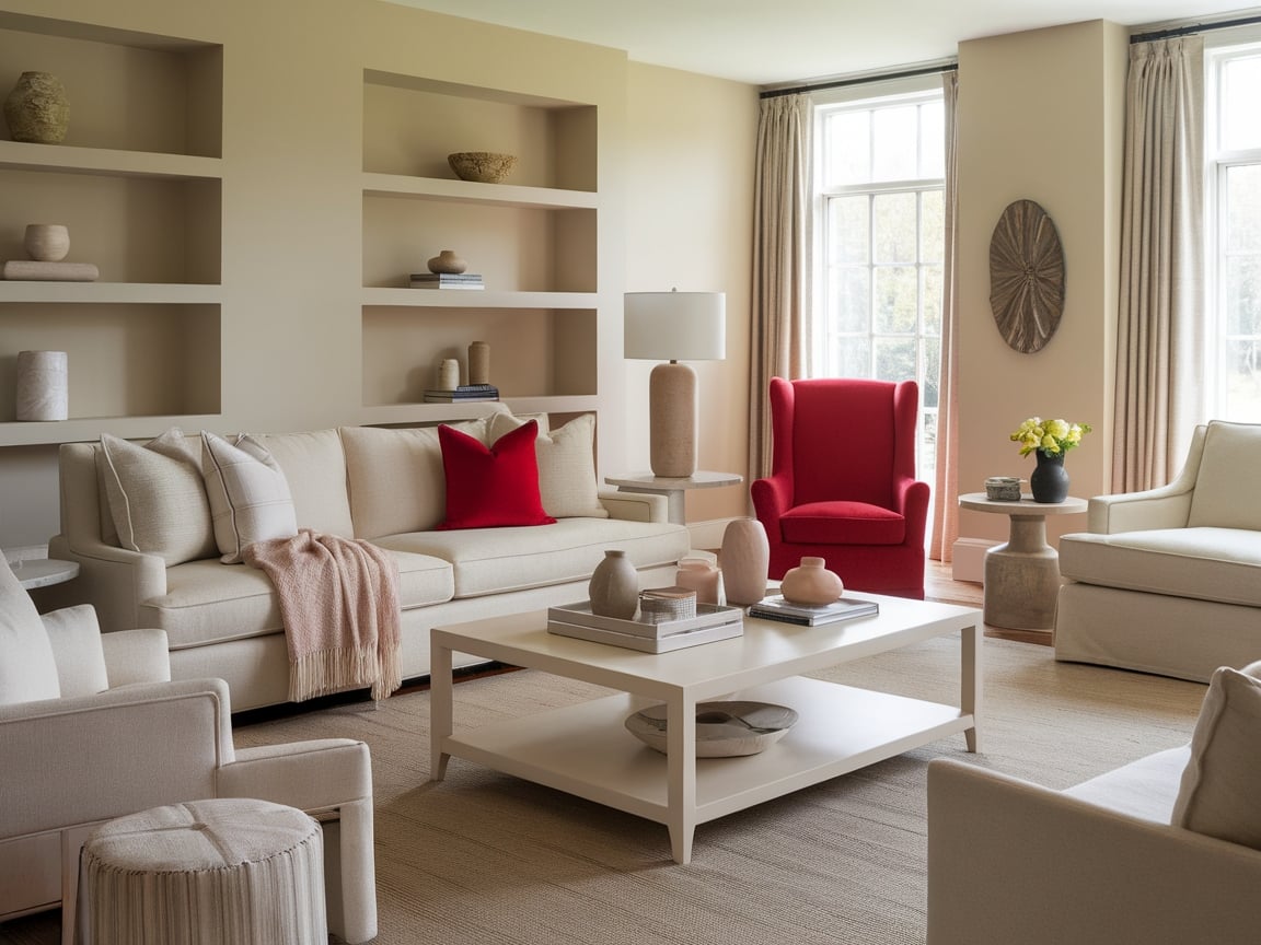 25. Neutral Tones with a Pop of Color
