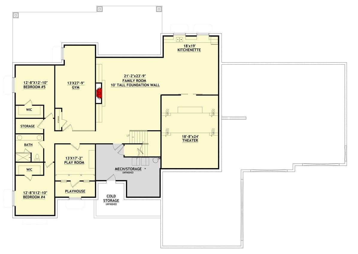 Check Out the Home Theater and Gym in This Versatile Basement Layout