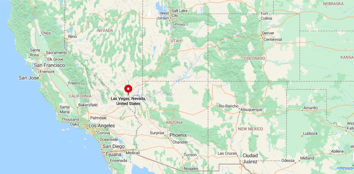 Las Vegas, NV, is a major city in Clark County, located in the Mojave Desert in southern Nevada, about 270 miles northeast of Los Angeles.