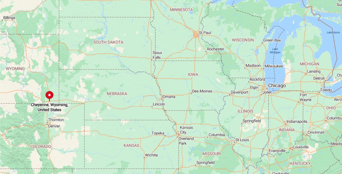 Cheyenne, WY, is the capital and largest city of Wyoming, located in southeastern Wyoming, about 50 miles east of Laramie and 100 miles north of Denver, Colorado.