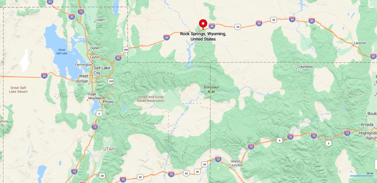 Rock Springs, WY, is a city in Sweetwater County, located in southwestern Wyoming, about 180 miles west of Cheyenne and 110 miles east of Salt Lake City, Utah.