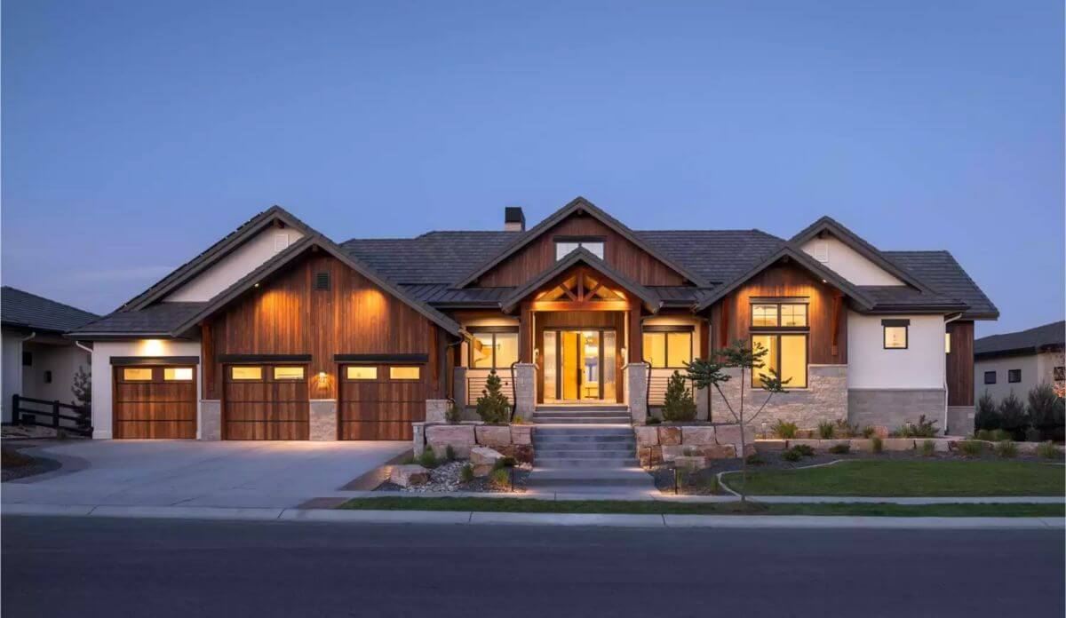 Modern Craftsman-Style 3-Bedroom Wilson Crescent Home with 4-Car Garage and Walkout Basement (Floor Plan)