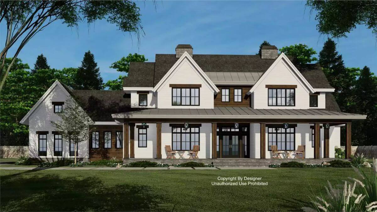 5-Bedroom Woodstock Modern Farmhouse with Loft and Balcony (Floor Plan)