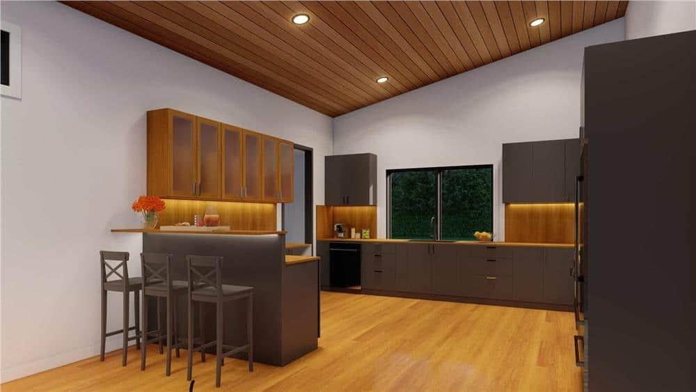 Wow, Look at the Warm Wood Accents in This Modern Kitchen