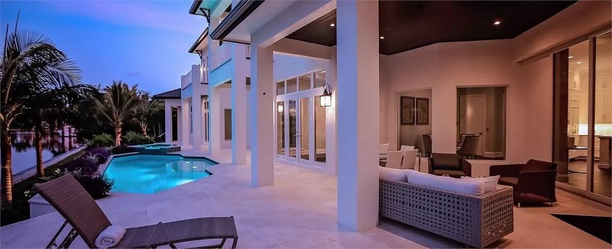 Relax by the Pool in This Modern Covered Patio