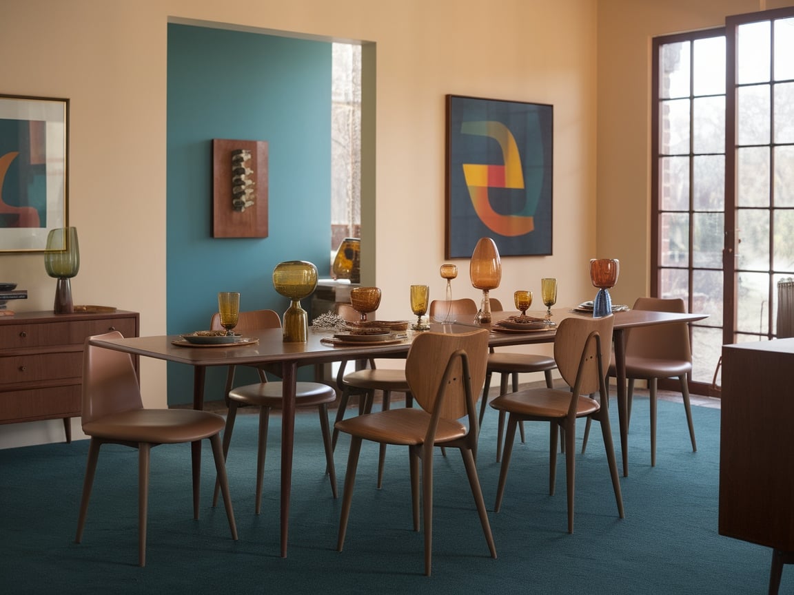 20. Vintage Dining Room with Retro Colors