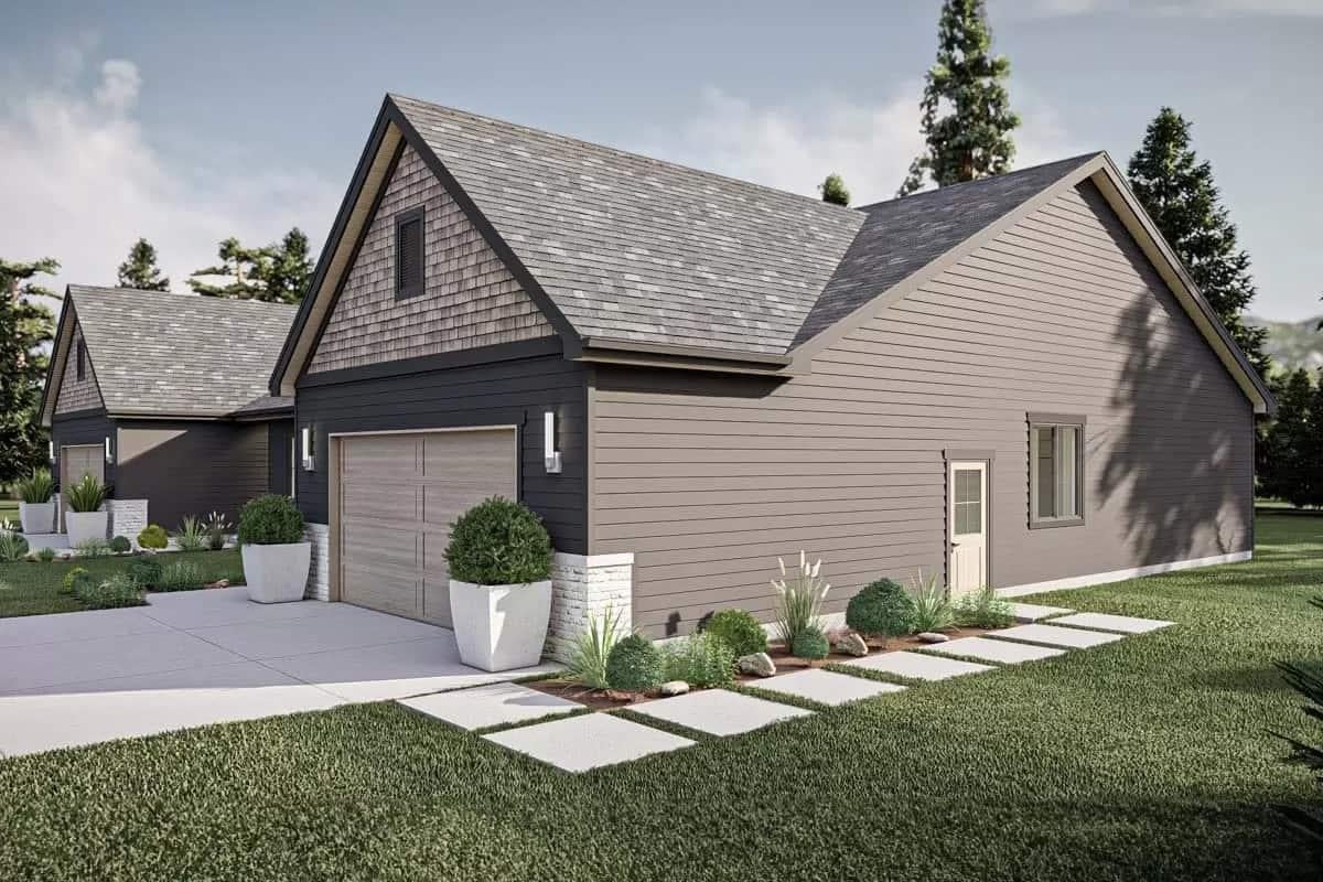 Check Out the Shingled Gables and Modern Siding in This Side Elevation